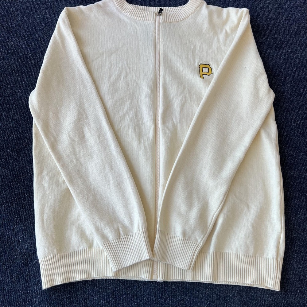 Pittsburgh Pirates Sweater Mens XL Full Zip PNC Bank Polyester MLB Baseball Team